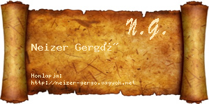 Neizer Gergő névjegykártya